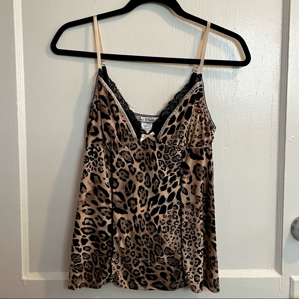 Linea Donatella Leopard Cami with Lace